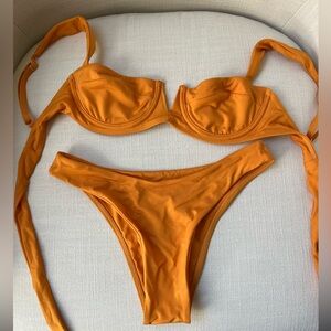 Monday swimwear Clovelly Top and Byron Bottom both size P in burnt orange